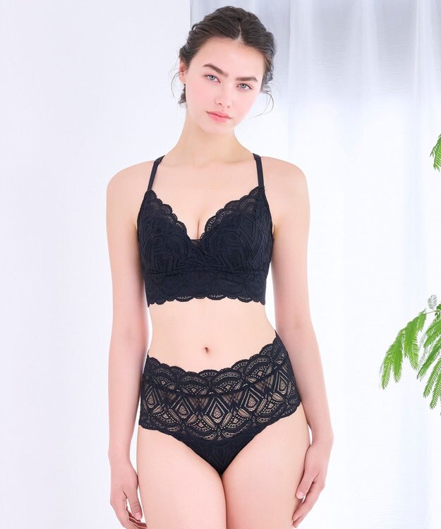 BRADELIS New York 【BRADELIS Me】Lovely Backstyle Panty26S1  総レースのハイウエストパンティ ショーツ ブラック