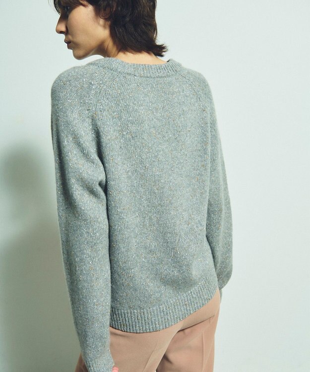 GRACE CONTINENTAL カシミヤ混ラメニットトップ グレー