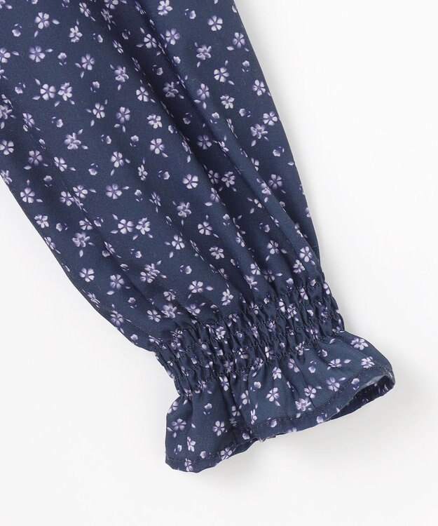 組曲 KIDS 【110-140㎝】フラワーパッチワークワンピース ネイビー系