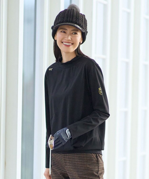 23区GOLF 【WOMEN/EC限定】【吸水速乾/UVケア】シンプル モックネック ブラック系
