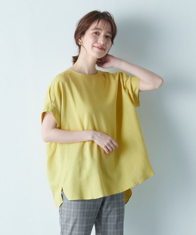 ANY 【洗濯機可能】ライトリネンクロス　チュニック イエロー