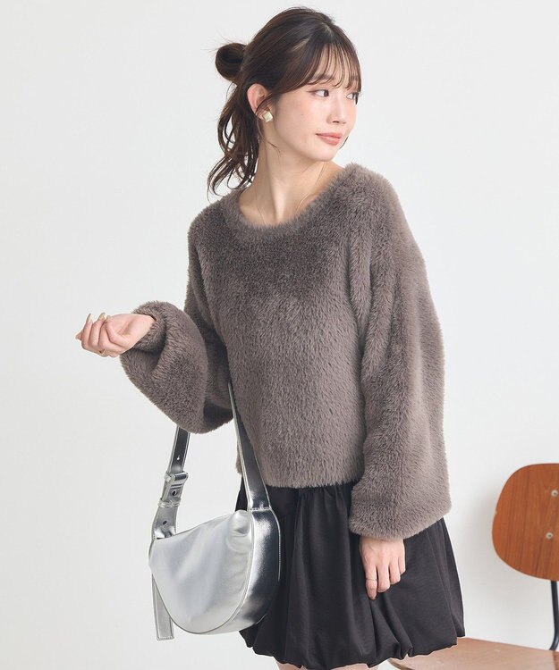 earth music&ecology Ｗフェイスシャギープルオーバー Mocha