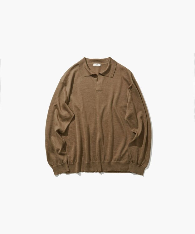 ATON RAMIE CASHMERE | スキッパーポロセーター - UNISEX CAMEL