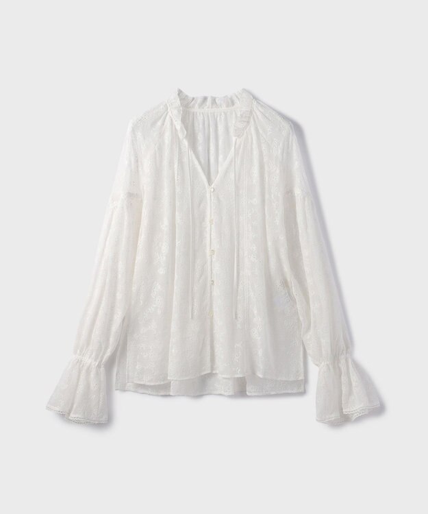 GRACE CONTINENTAL ヨウリュウembカフタンブラウス ホワイト