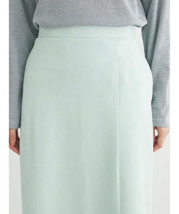 Green Parks マシュマロスエードＩラインスカート Sax