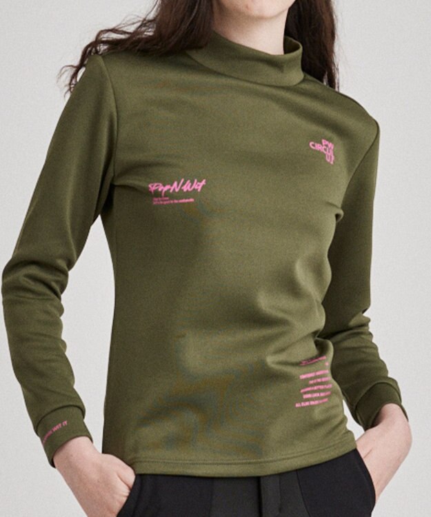 PW CIRCULUS 【ストレッチ / 快適 / 一枚でサマになる】【WOMEN】NEW ロングスリーブモック T カーキ系