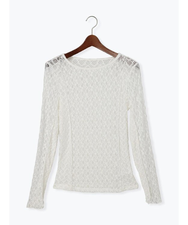 Te chichi パッチワークレースクルーネックTOPS《2025Autumn catalog vol.2 item》 オフホワイト