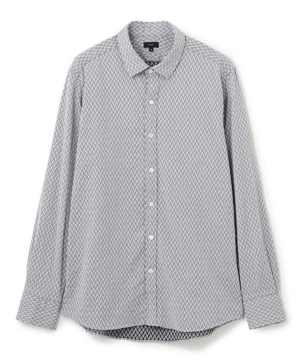 JOSEPH HOMME アロージャガードストレッチ　レギュラーカラーシャツ ライトグレー系