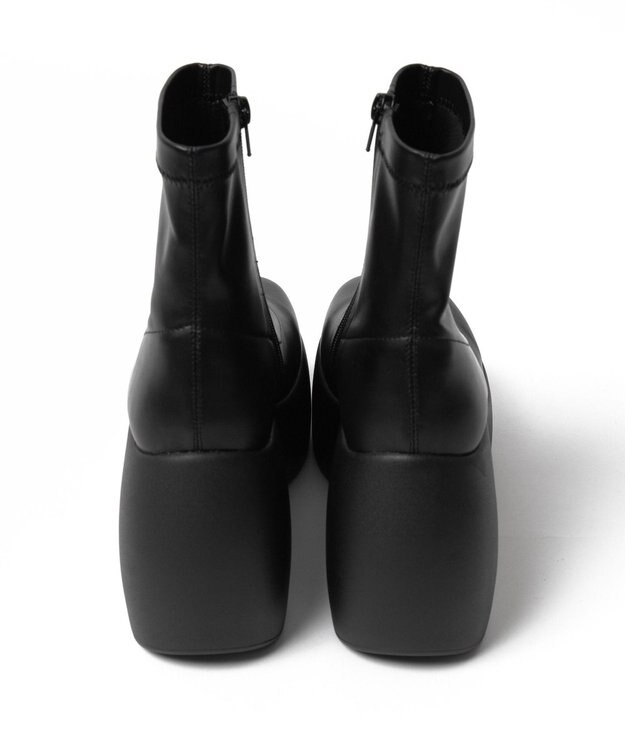 WEGO 厚底ウェッジソールショートブーツ ブラック