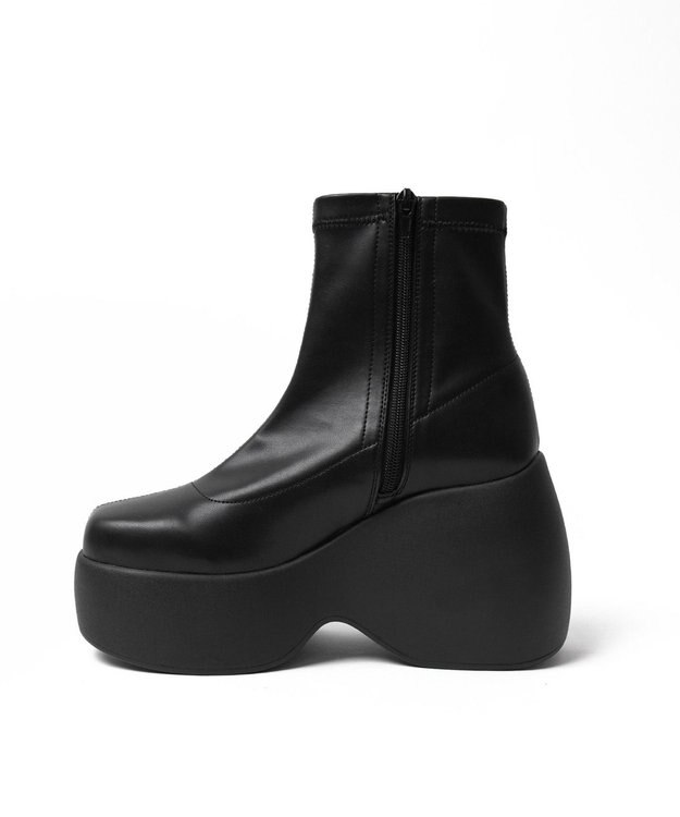 WEGO 厚底ウェッジソールショートブーツ ブラック