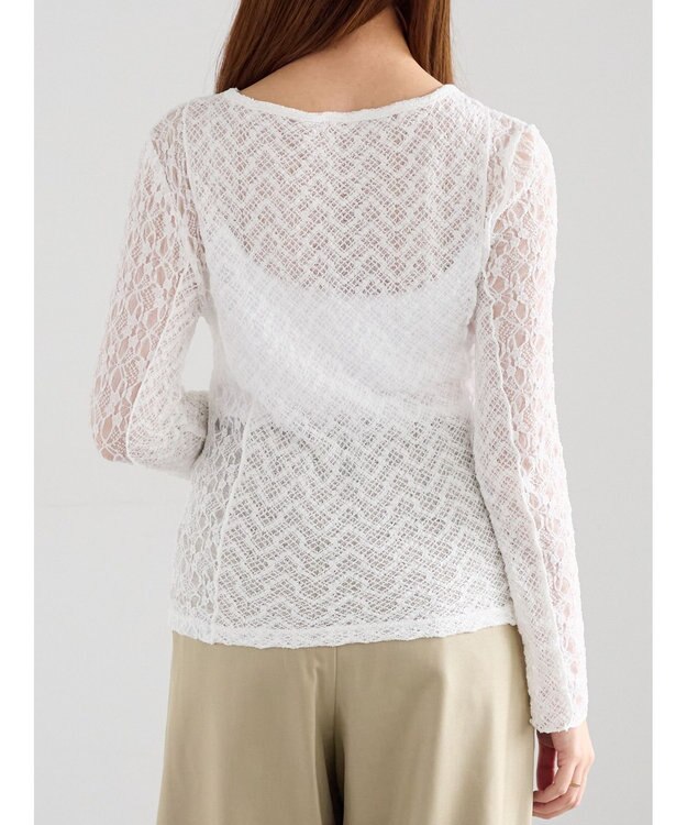 Te chichi パッチワークレースクルーネックTOPS《2025Autumn catalog vol.2 item》 オフホワイト