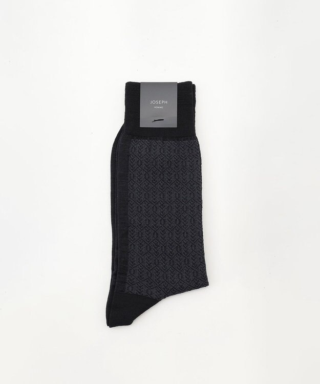 JOSEPH HOMME フォレストダイヤパターン　ソックス ブラック系3