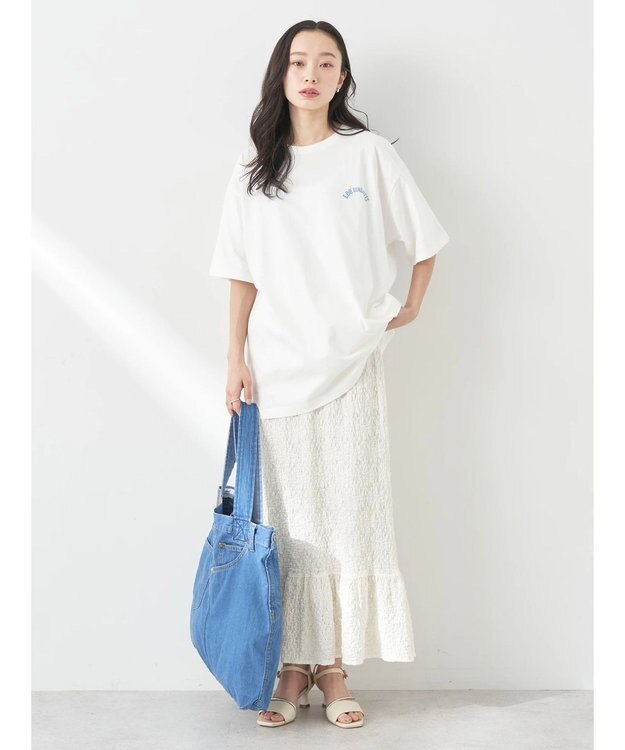 earth music&ecology Ｌｅｅ×ｅ．ｍ．ａ．ｅ　ＢＵＬＬＤＯＧ　ＰＲＩＮＴ　ＴＥＥ Off White