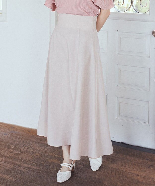 earth music&ecology シアーバックレースアップフレアスカート Light Beige