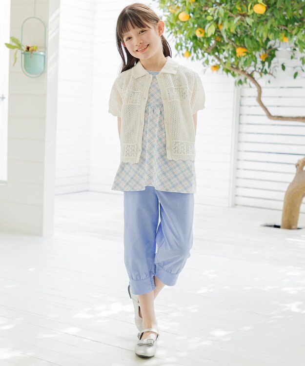組曲 KIDS 【S-Lサイズ】クロッシェライク　カーディガン オフホワイト