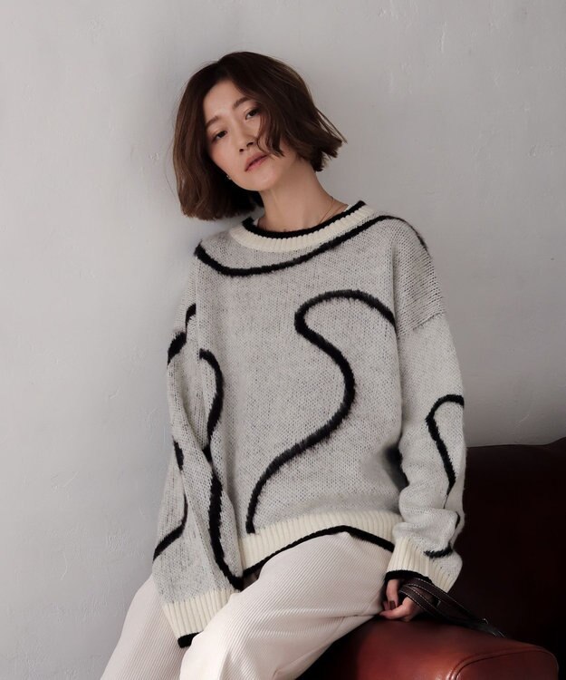 WEGO 【25年秋冬新作】ニュアンスライン配色プルオーバー