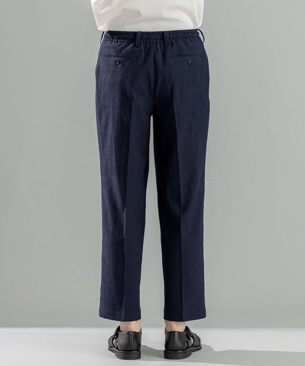 JOSEPH HOMME 新素材【通気性/ストレッチ】トリコサッカーストレッチ ドロスト付ワイドパンツ / BAILEY CONVERTIBLE ネイビー系