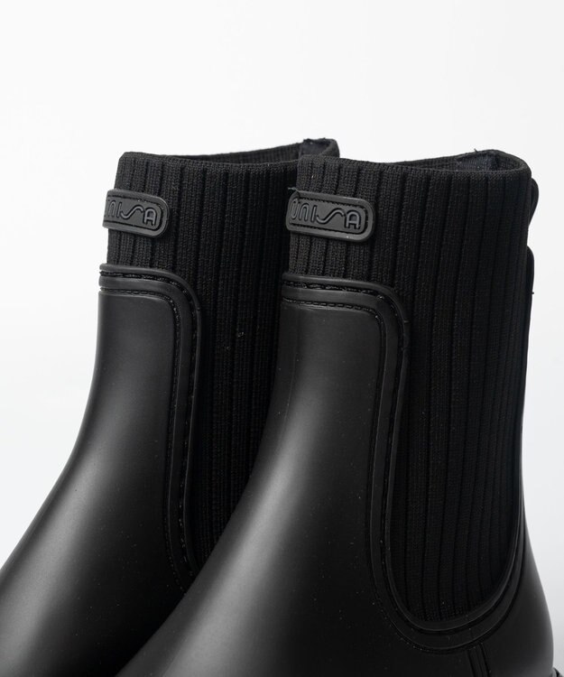 BONTRE 【UNISA/ウニサ】サイドゴアショートレインブーツ ブラック