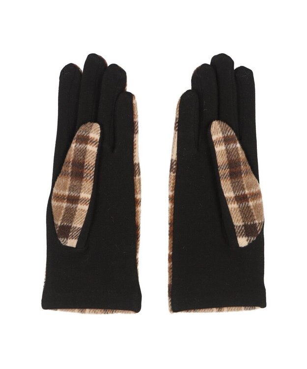 UNBILLION カシュネ cache nez / スター刺繍チェック手袋 チョコ