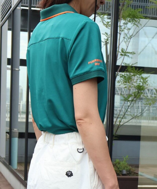 PW CIRCULUS 【WOMEN】【ストレッチ/UVケア】フェイクレイヤード カノコ ポロシャツ ゴルフウェア レディース グリーン系