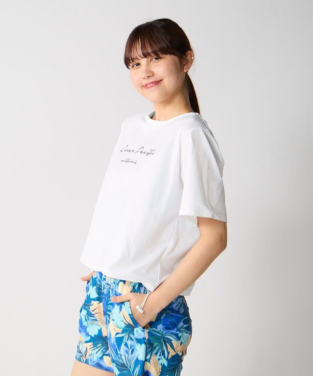 OP／FILA 【Ocean Pacific】裾ブラウジングTシャツ付き４点セット水着 ネイビー