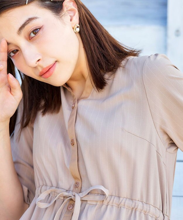 Tiaclasse 【金属アレルギー対応】パール＋ウェーブサークルピアス ゴールド