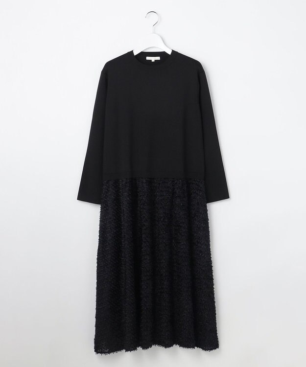 自由区 L 【カタログ掲載】ジャカードコンビ ワンピース ブラック