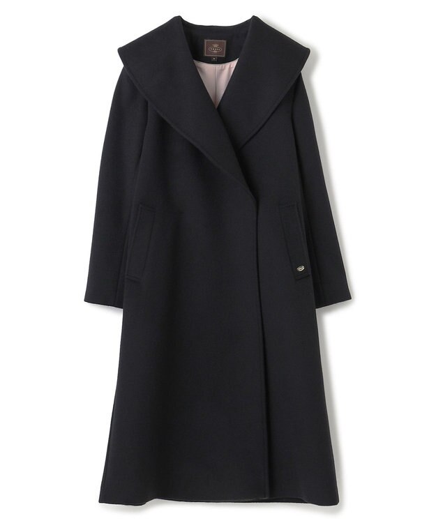 TOCCA LOOFAH ショールカラーウールコート ブラック系