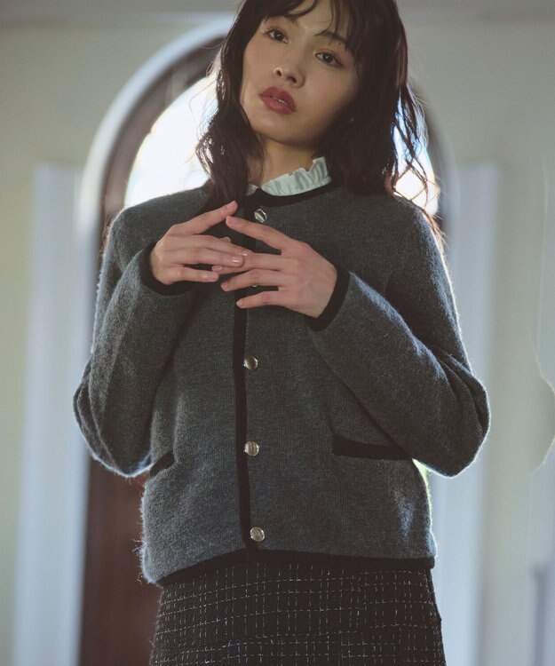 Feroux ブークレー ニット ジャケット グレー系