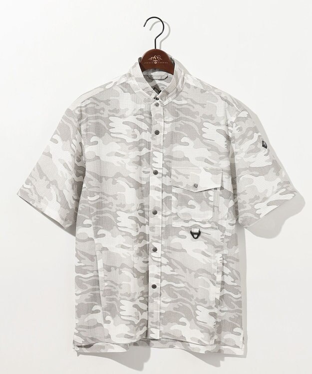 JOSEPH ABBOUD MOUNTAIN 【軽量/ストレッチ】メッシュサッカーカモ アウトドア シャツ アイボリー系6
