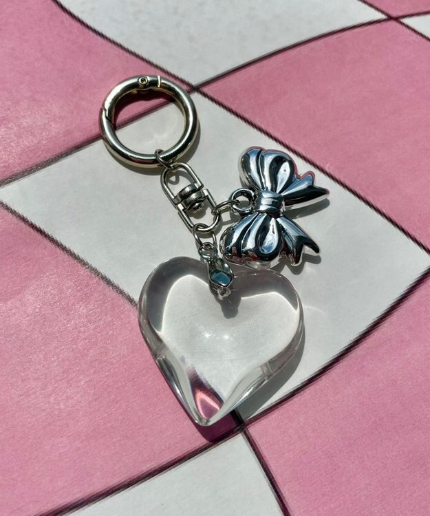 WEGO クリアカラーハートキーホルダー 柄1