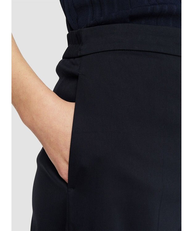 JOSEPH ライトギャバジンストレッチ　ワイドトラウザーズ Navy