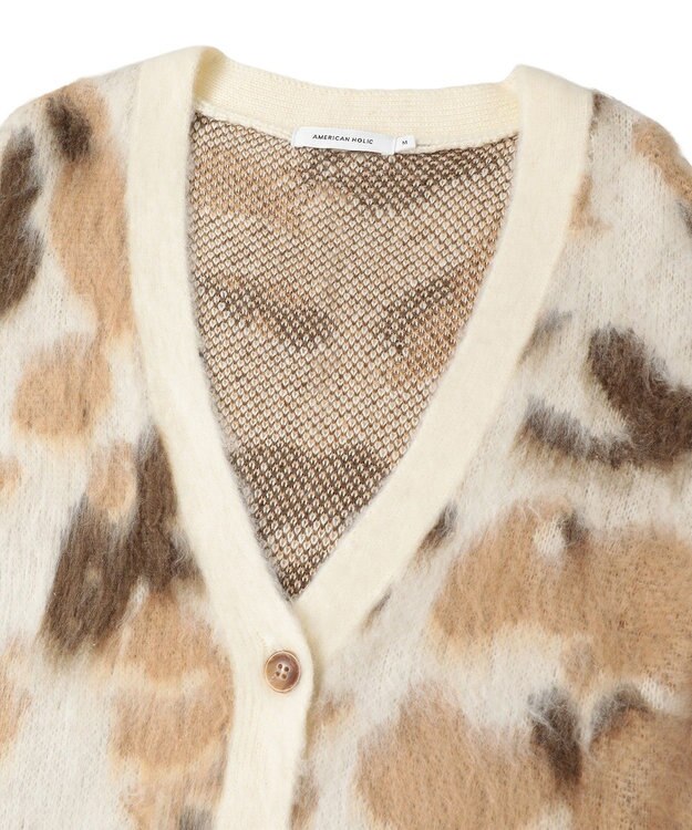 AMERICAN HOLIC ニュアンス柄ニットカーディガン Ivory