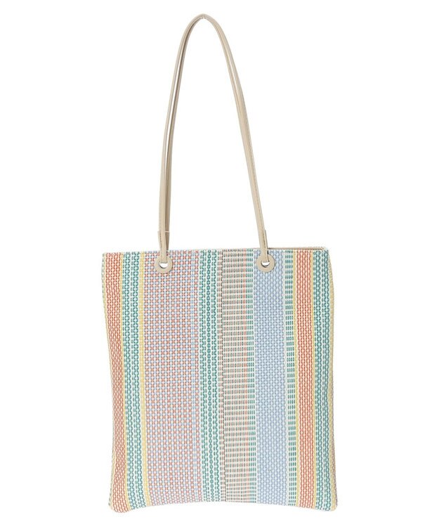 Green Parks ａｎｄｍｉｋｋａ．ストライプフラットＡ４トート Orange