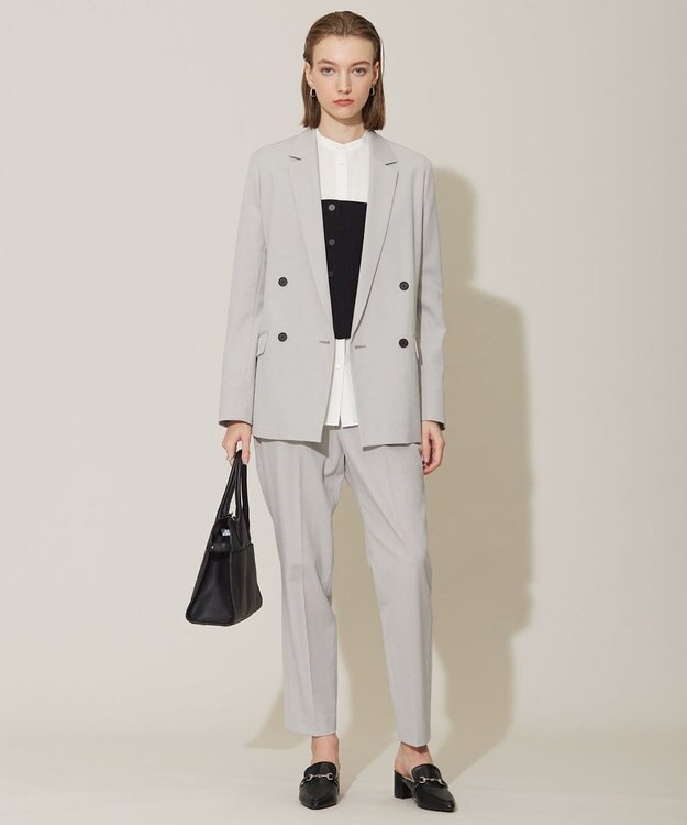 ICB L 【接触冷感・UVケア・撥水・洗える】 LooseWeave ダブルブレストジャケット トープ系