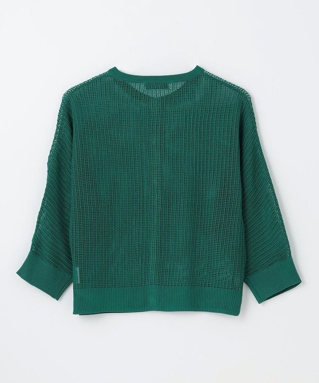 ANY L メッシュパターンニットカーディガン ターコイズ