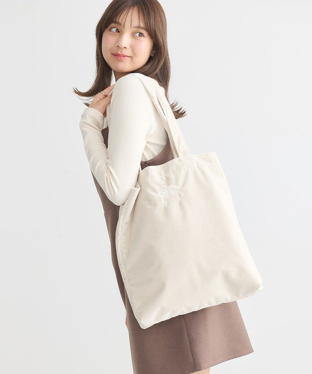 earth music&ecology ベロアトートバッグ Gray