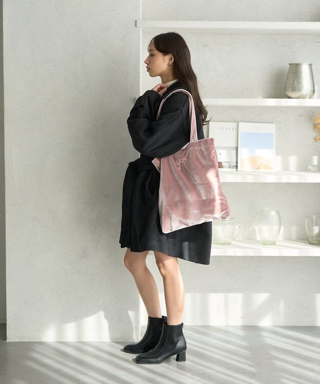 earth music&ecology ベロアトートバッグ Pink