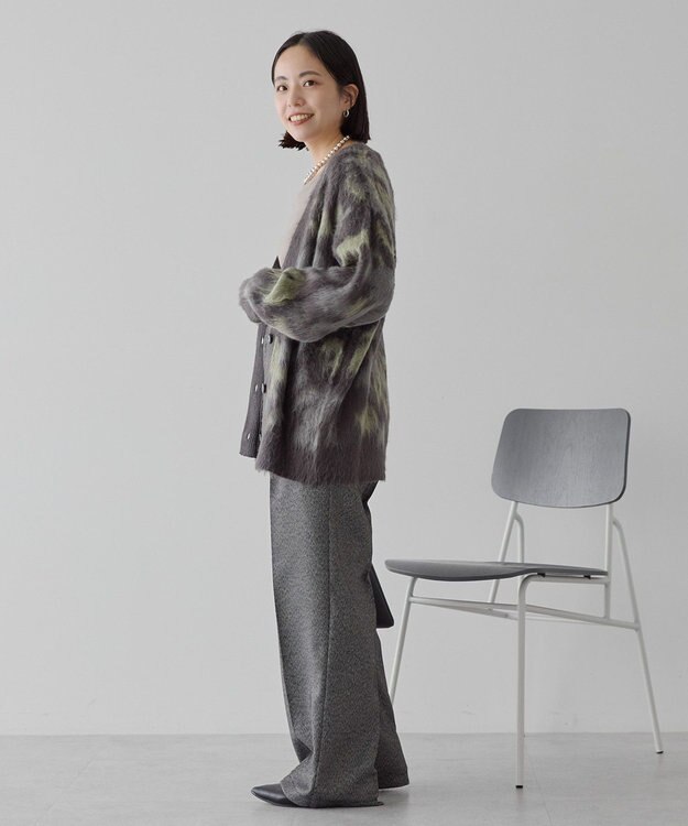 AMERICAN HOLIC ニュアンス柄ニットカーディガン Charcoal Gray