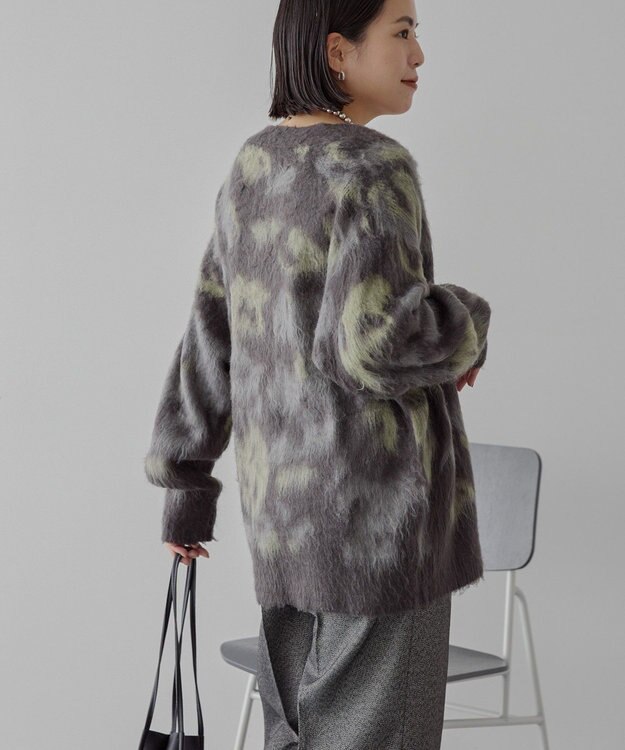 AMERICAN HOLIC ニュアンス柄ニットカーディガン Charcoal Gray