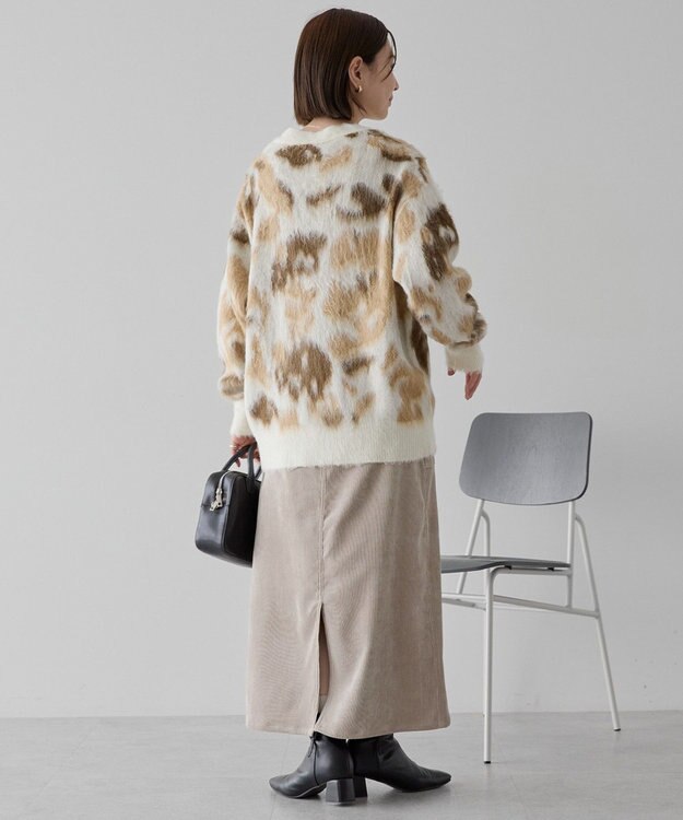 AMERICAN HOLIC ニュアンス柄ニットカーディガン Ivory