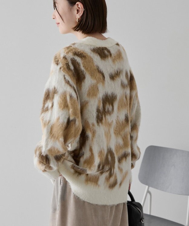 AMERICAN HOLIC ニュアンス柄ニットカーディガン Ivory