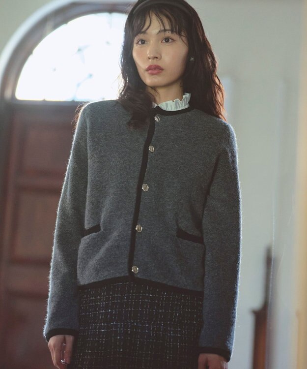 Feroux ブークレー ニット ジャケット グレー系