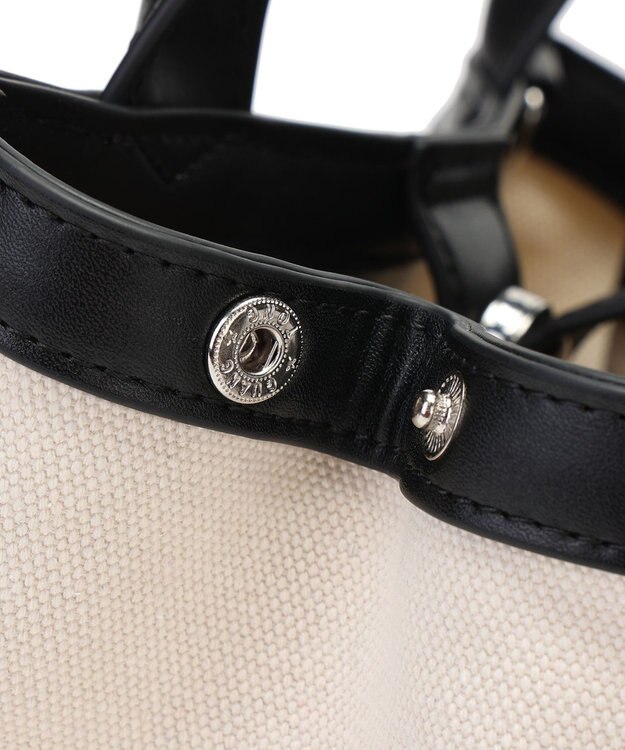 style code 【MERCURYDUO/マーキュリーデュオ】カードケース付 軽量キャンバスロゴ 2WAYトートバッグ アイボリーブラック