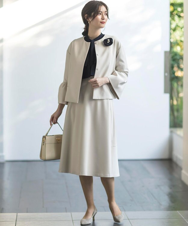 組曲 S 【KUMIKYOKU NAVY】コンフォータブルドレープ ジャケット サンドベージュ系