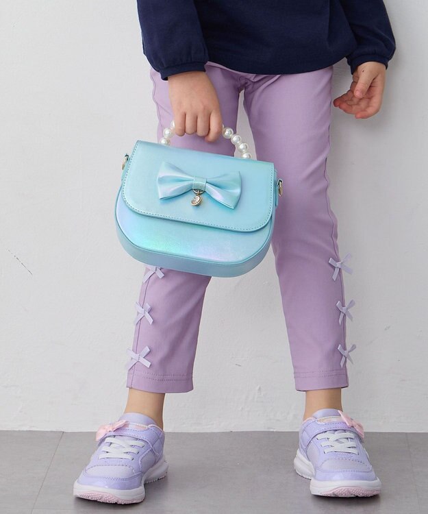 ANY KIDS リボンエナメル2WAY バッグ サックスブルー
