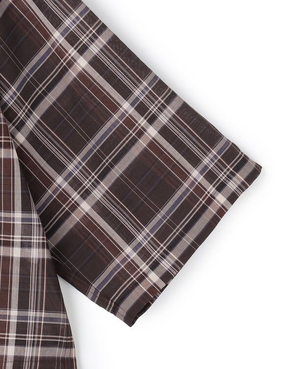 23区 【先行予約】ハイツイストシアーチェック クロップド シャツ ブラウンチェック