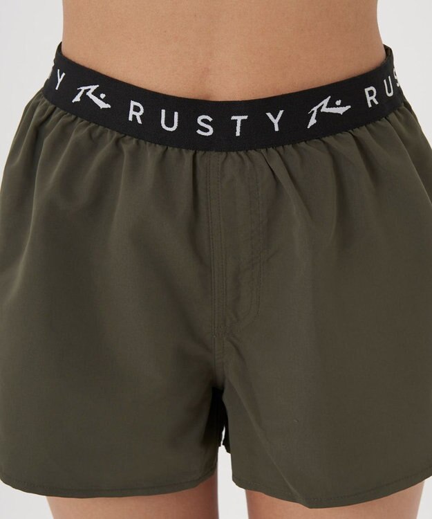 OP／FILA 【RUSTY】ニコちゃんロンT＋ショートパンツ付きビキニ 4点セット水着 カーキ