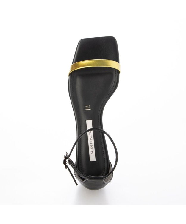 MODE ET JACOMO <MODE ET JACOMO>スリムストラップフラットサンダル イエローメタリック