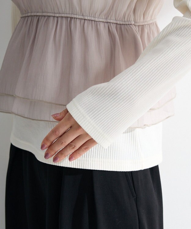 Green Parks オーガンジービスチェドッキングプルオーバー Gray